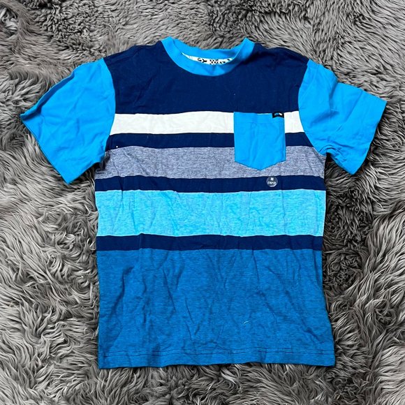 Amplify | Boy's Short Sleeve T-Shirt | Blue Stripes | Size M (10/12) - Picture 1 of 2